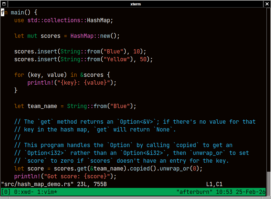 xterm with a modern color scheme
